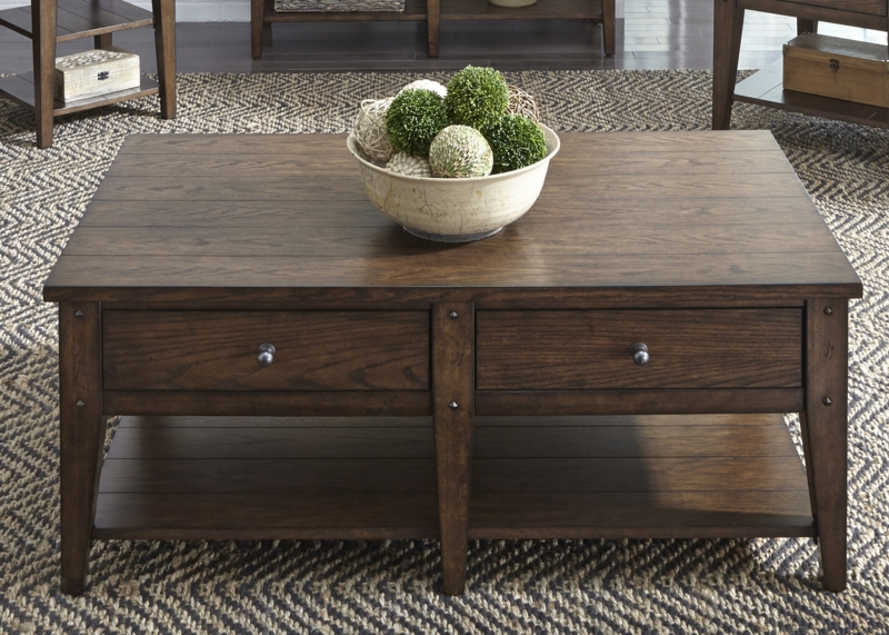 Laron Solid Wood 4 Legs Coffee Table with Storage