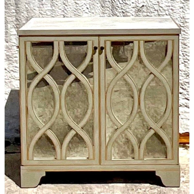 Late 20th Century Vintage Regency Gilt Tipped Cabinet