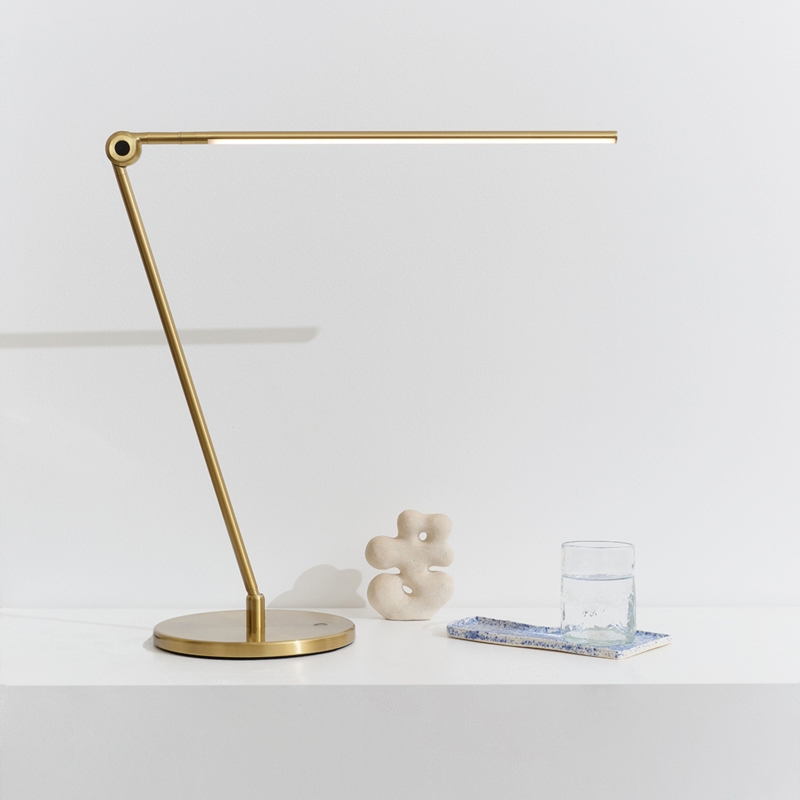 Libra 39 in. Dimmable LED Industrial Desk Lamp with USB Port and Adjustable Lamp Head