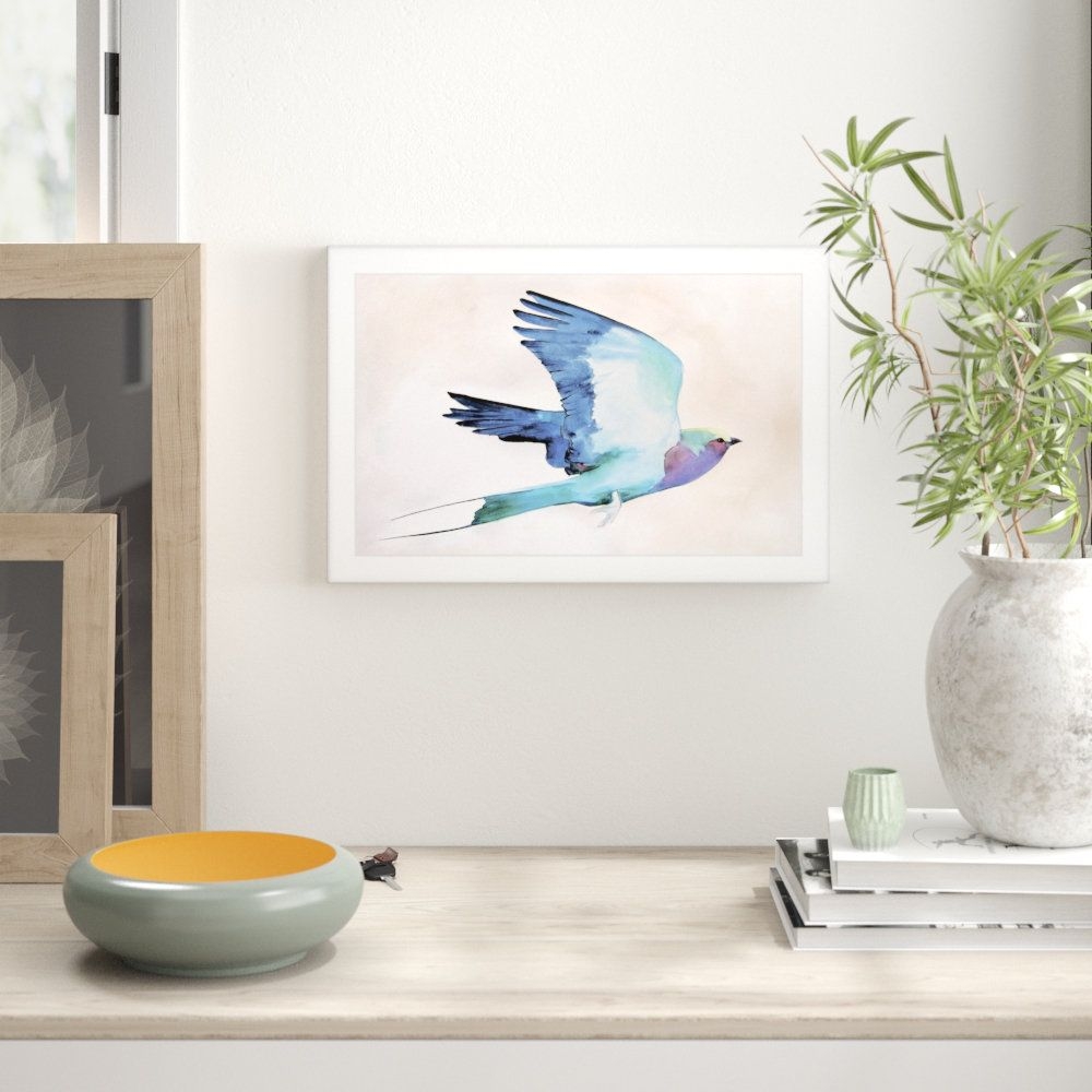 "Lilac Roller" by Christine Lindstrom Framed Painting Print