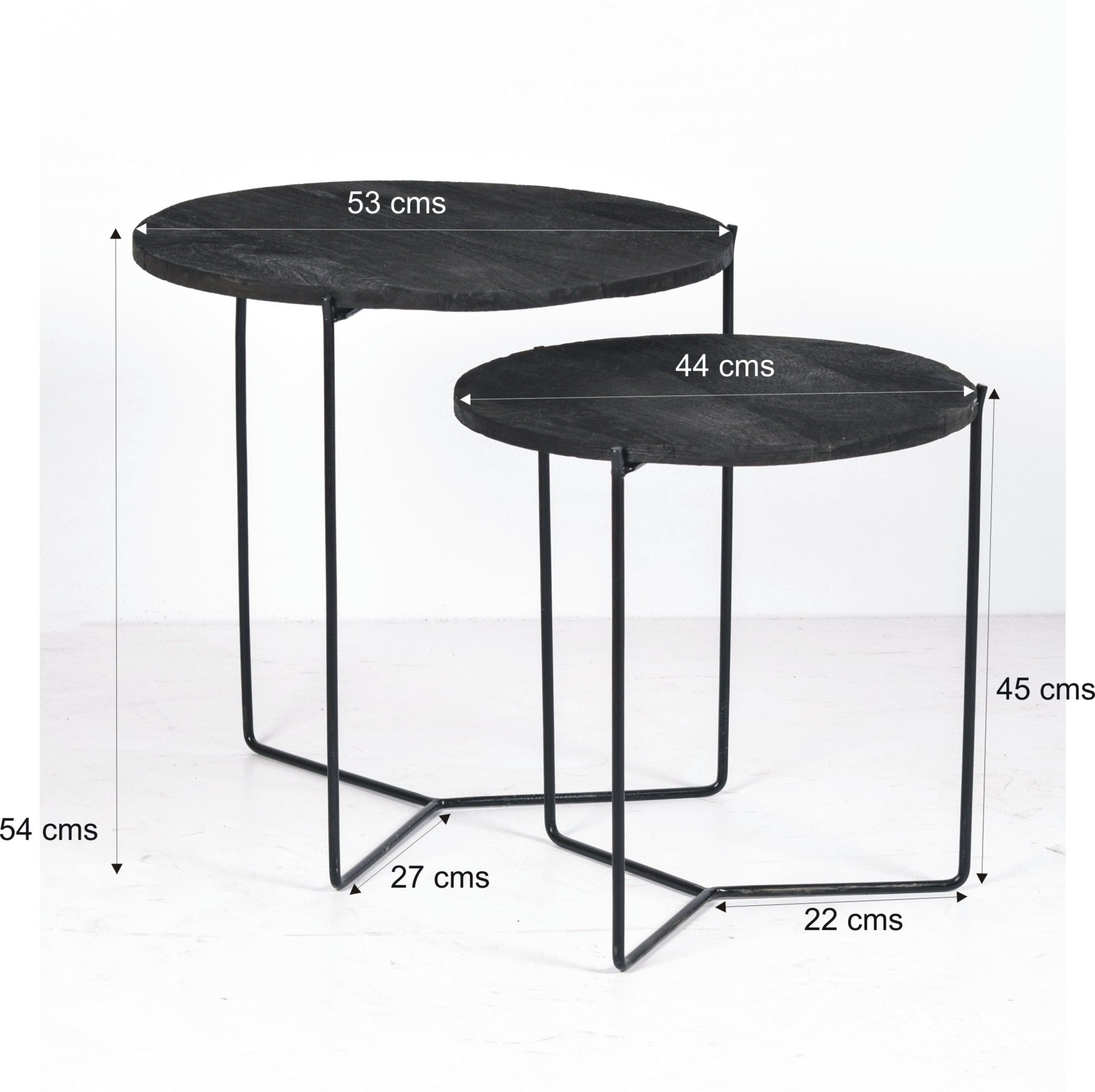 Livingfurn | Bijzettafel Brix Mason - Black/Black - Set/2