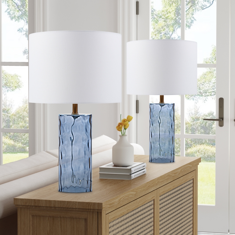 Loranger Mizpah 21" Blue Table Lamp Set