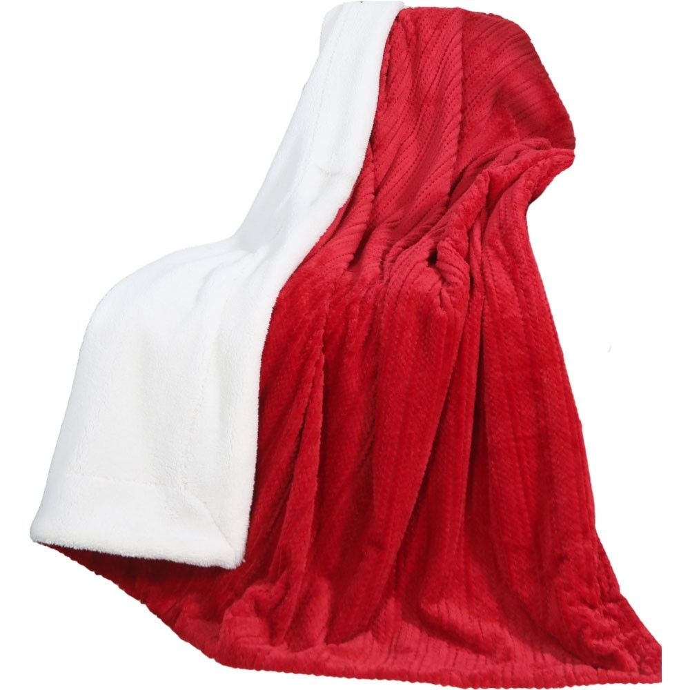 Luxury Ultra Plush and Soft High Pile Throw Blanket Red Color