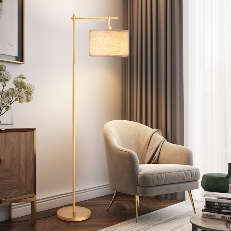 Macneil 63'' Powder Coated Arched Floor Lamp