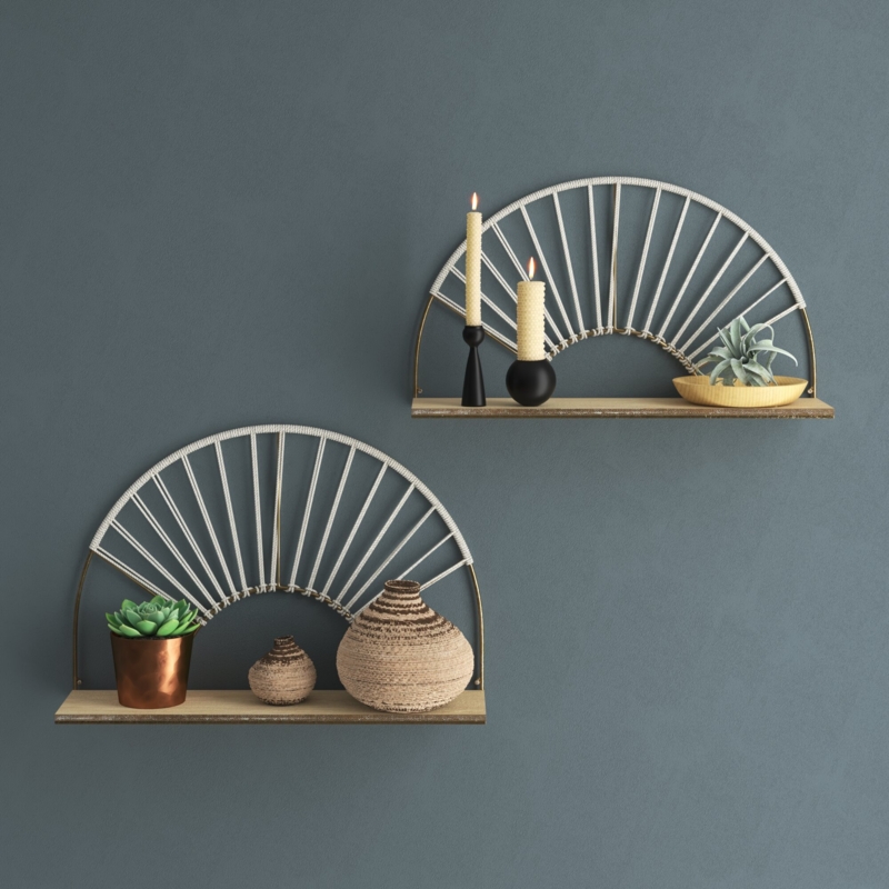 Madelyn 2 Piece Circle Floating Shelf