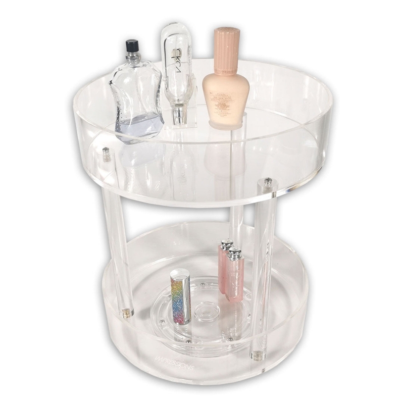 Madisin Large 2 Tier Rotating Acrylic Organizer Double Layered Storage Perfume Holder Shelf Organizers