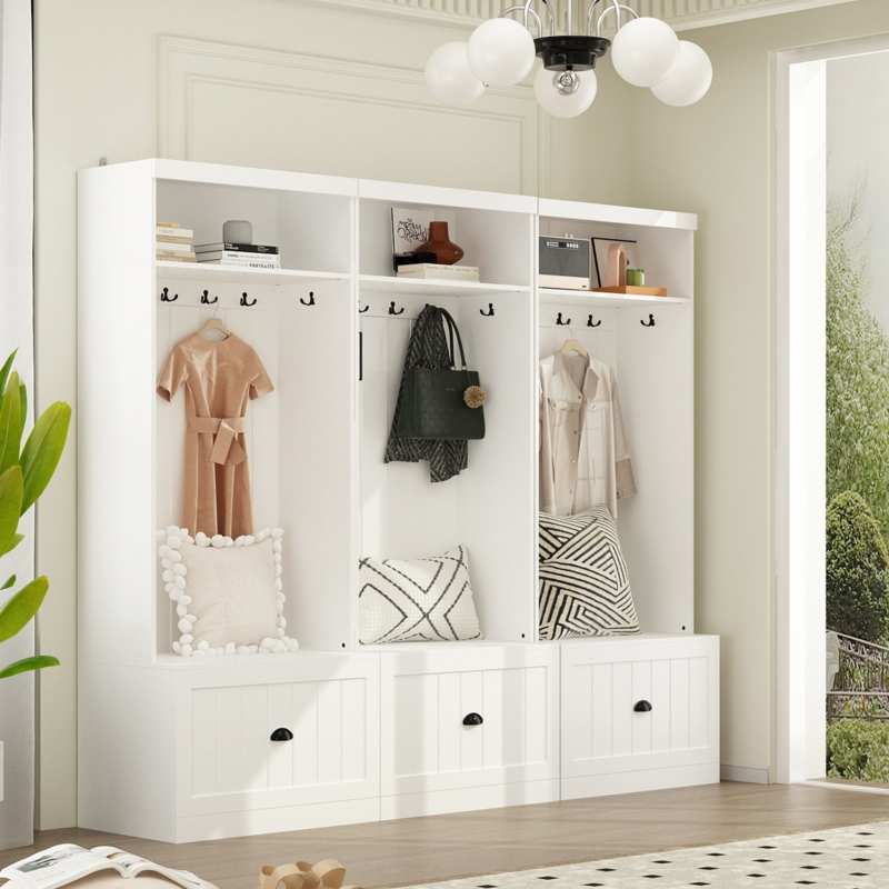 Malena Hall Tree 83'' Wide with Bench and Shoe Storage