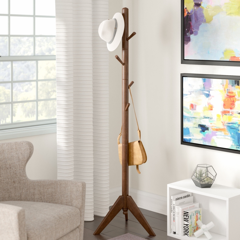 Maynor Solid Wood Freestanding 6 - Hook Coat Rack