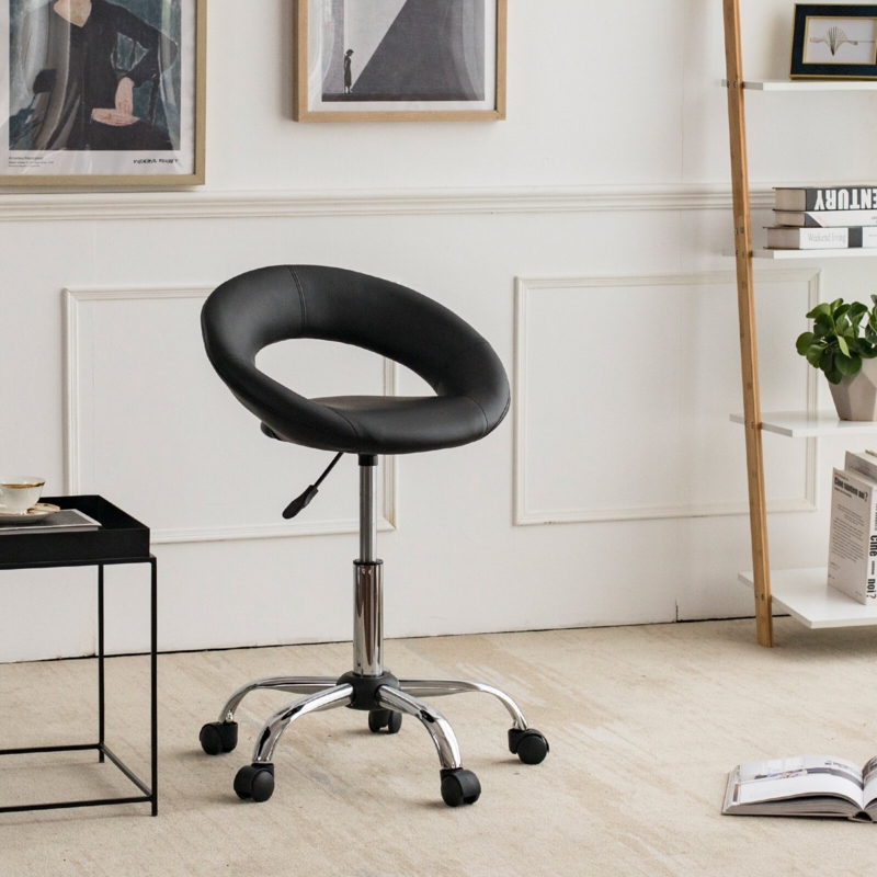 Maysen Backed Adjustable Height Ergonomic Lab Stool with Wheels
