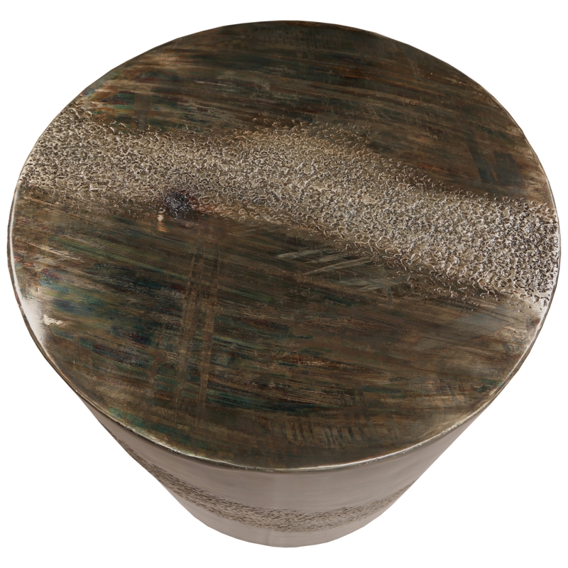 Mccully Marble Top Drum End Table