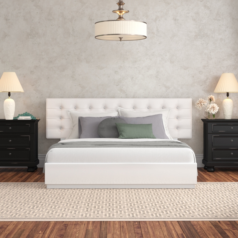 Mcinerney Leather Wingback Bed