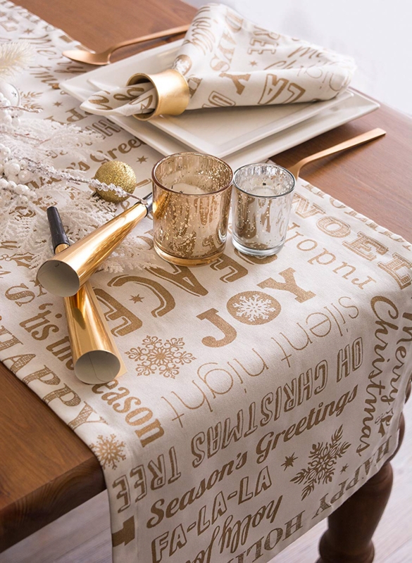 Mcmann Rectangle No Pattern Christmas Cotton Table Runner