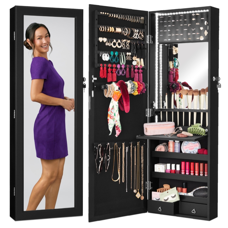 Meina 4.5'' Wide Wall Jewelry Armoire with Mirror