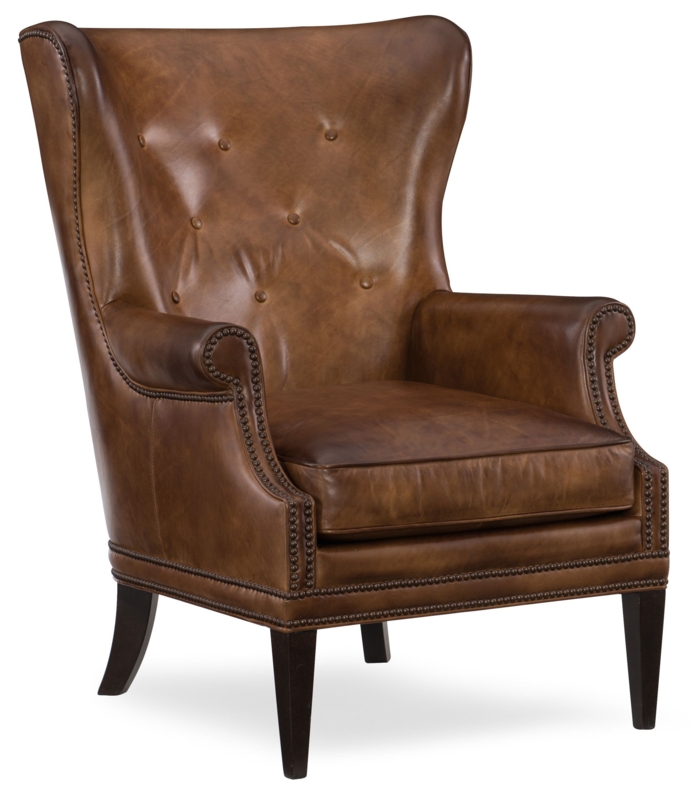 Melany 30'' Wide Genuine Leather Top Grain Leather Wingback Chair