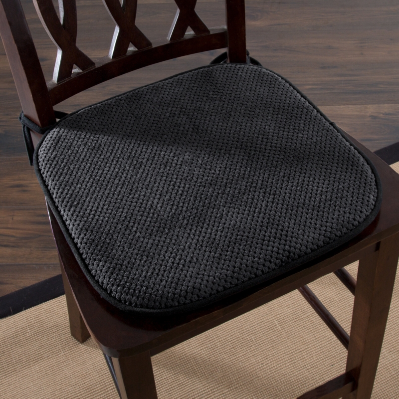 Memory Foam Chair Cushions - Machine Washable Pad with Ties and Nonslip Backing