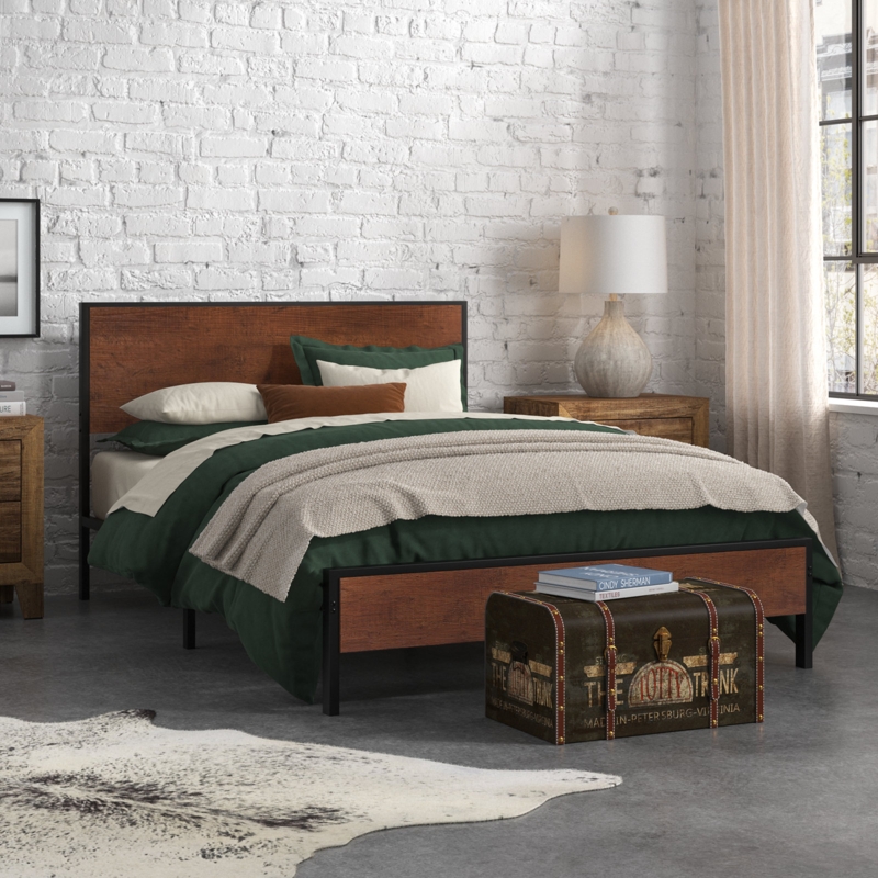 Millbrook Solid Wood board with Metal Frame Bed