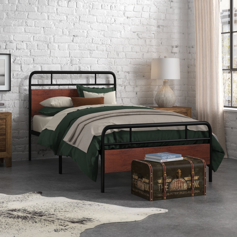 Milligan Solid Wood Bed Frame with Black Slats