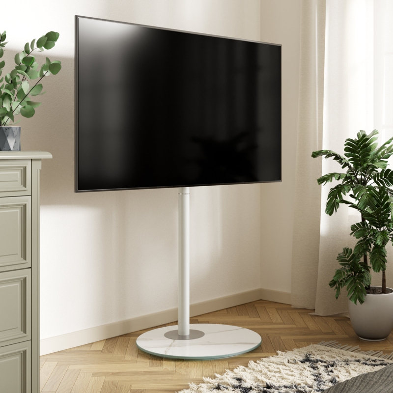 Modern Corner TV Stand with Swivel Mount for 37" - 65" TVs