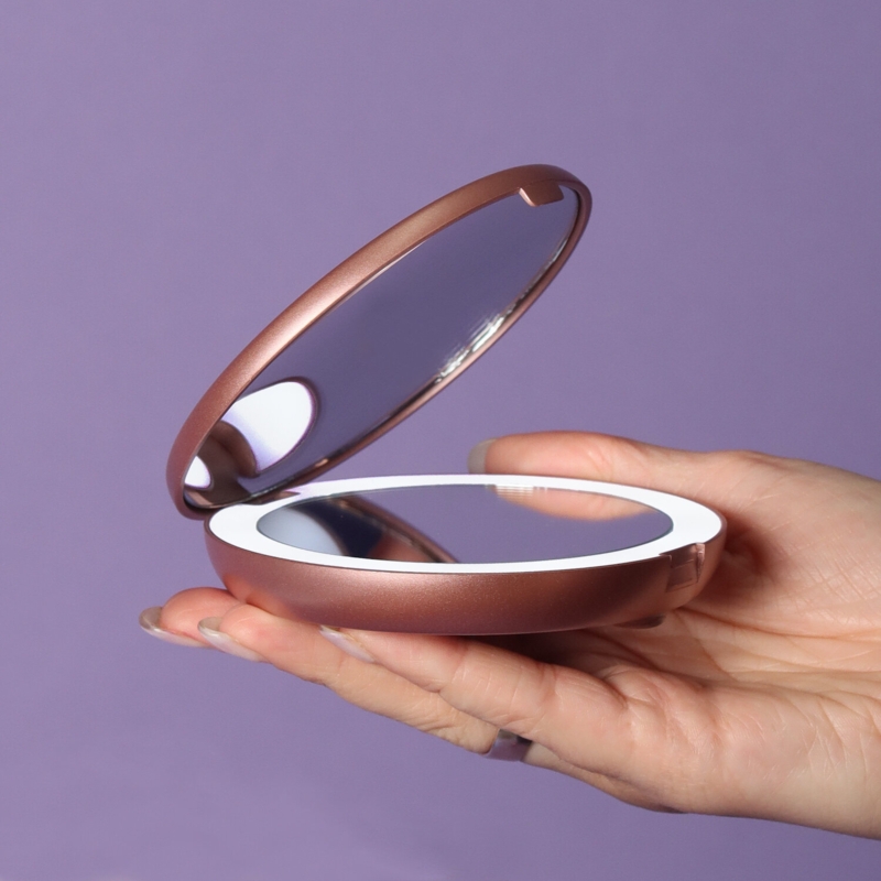 Modern Lighted Magnifying Compact Mirror