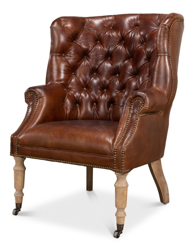 Morford Leather Wingback Chair