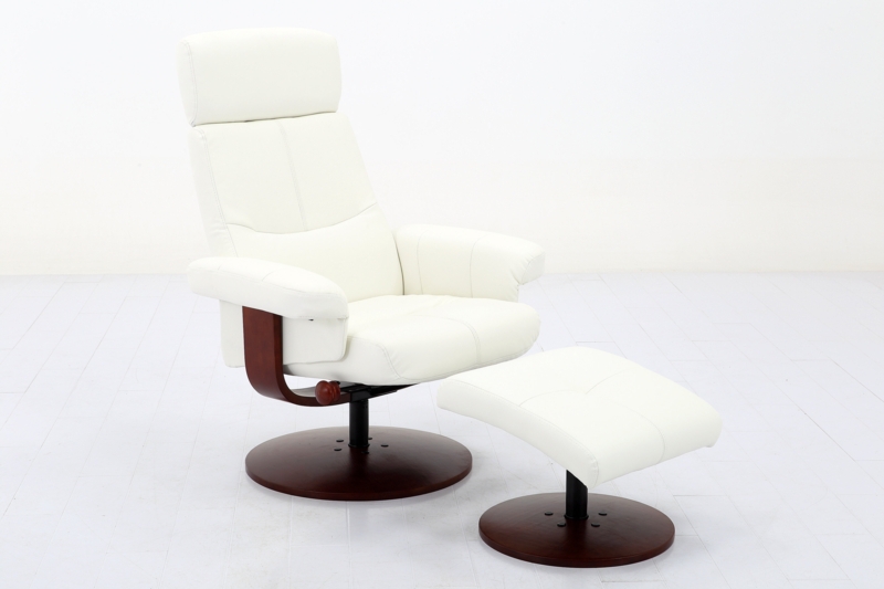 Morpeth 33.07" Wide Faux Leather Manual Swivel Ergonomic Recliner with Ottoman