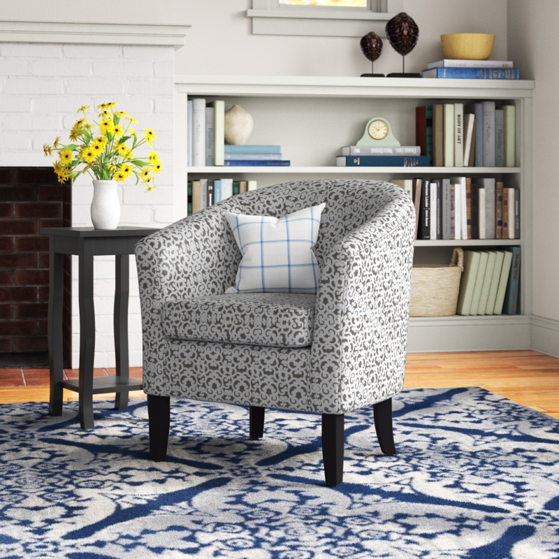 Munson 26.77" Wide Linen Upholstered Barrel Chair