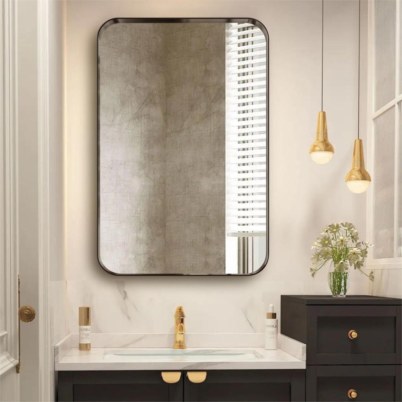 Natick 15.7'' W 17.3'' H Wall Mounted Required Framed Medicine Cabinet Mirror Adjustable