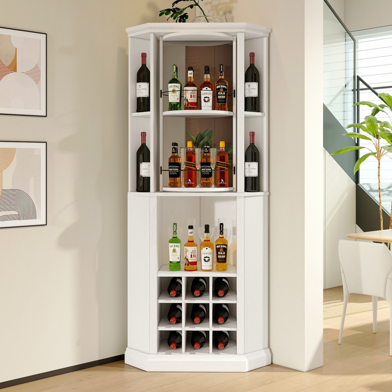 Nikayah 29.5'' Wine Bar with Rotating Rack