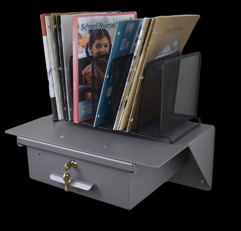 Nobles Square Metal Floating Shelf with Drawer