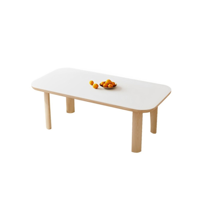 Nordic Japanese simple cream style ash wood rectangular rock plate dining table