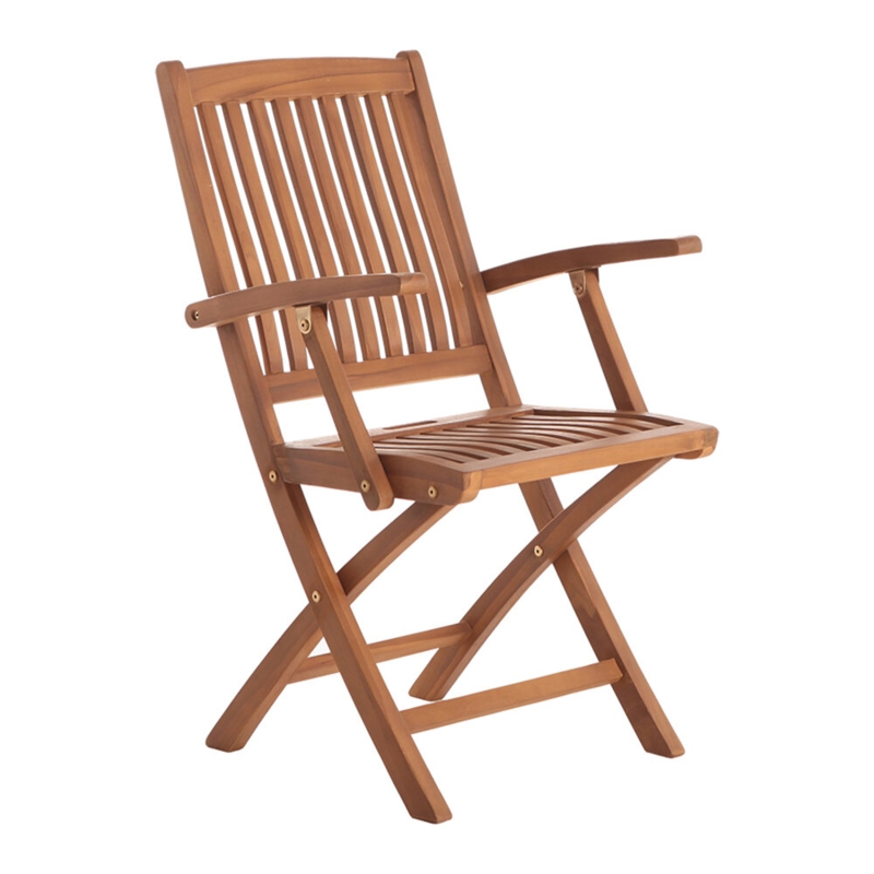 Nordic Teak - Alivianna Oiled Teak Outdoor Folding Chair With Arm Rests