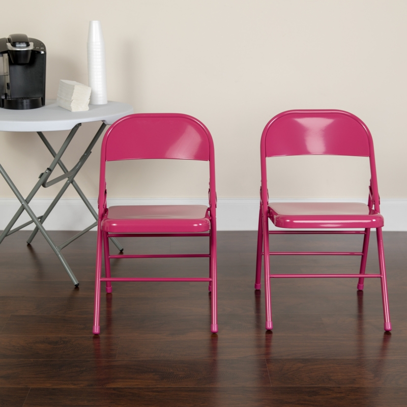 Oliverson Double Braced Metal Folding Chair (Set of 2)