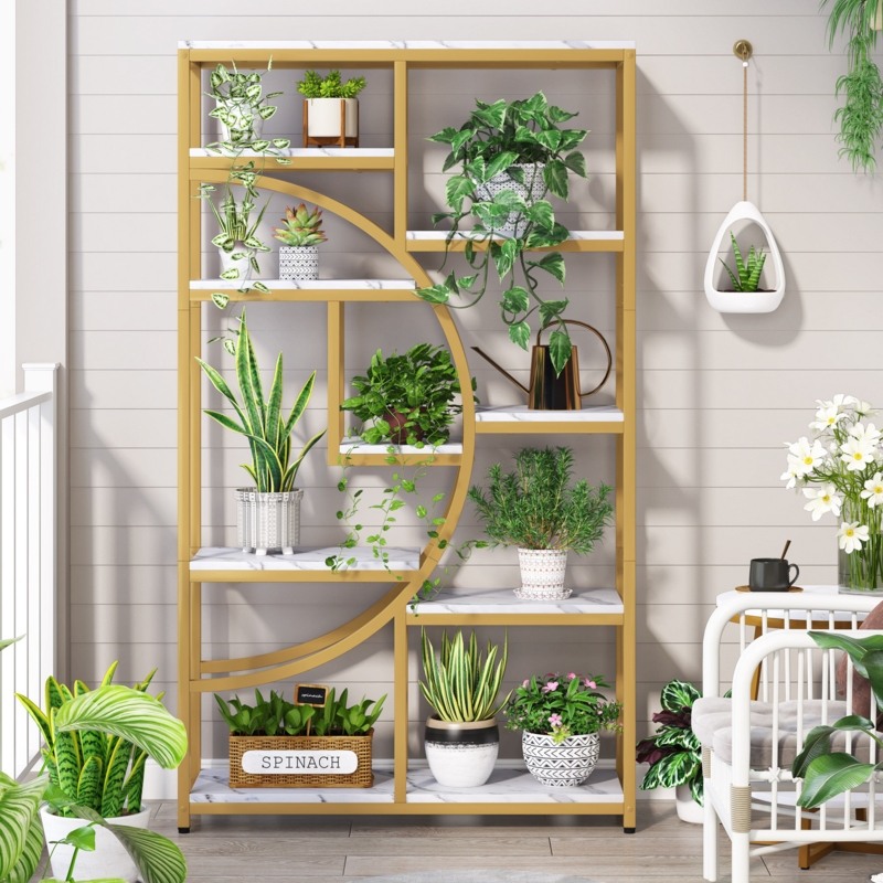 Oscer Bookshelf Industrial 5 Tier Etagere Bookcase Bookshelves for Living Room, Bedroom