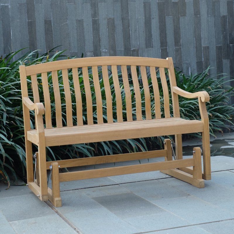 Outdoor Cynthia Gliding Solid Wood Bench