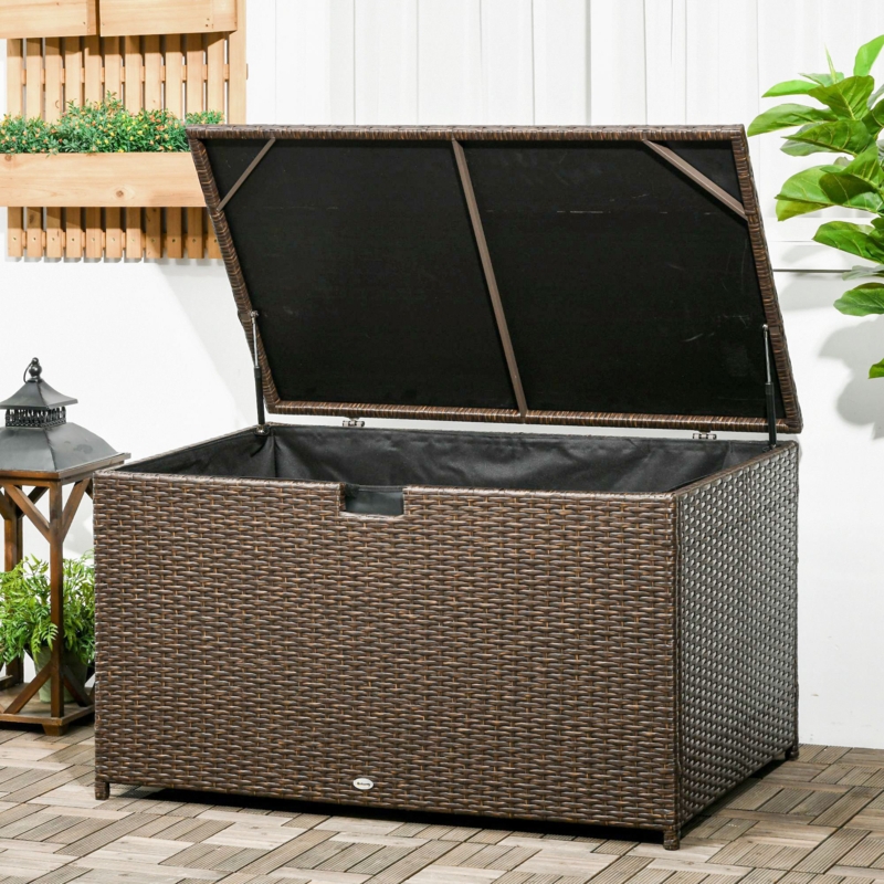 Outsunny 220 Gallons Water Resistant Wicker Deck Box