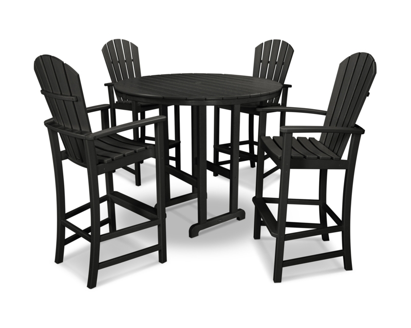 Palm Coast 5-Piece Round Farmhouse Bar Set
