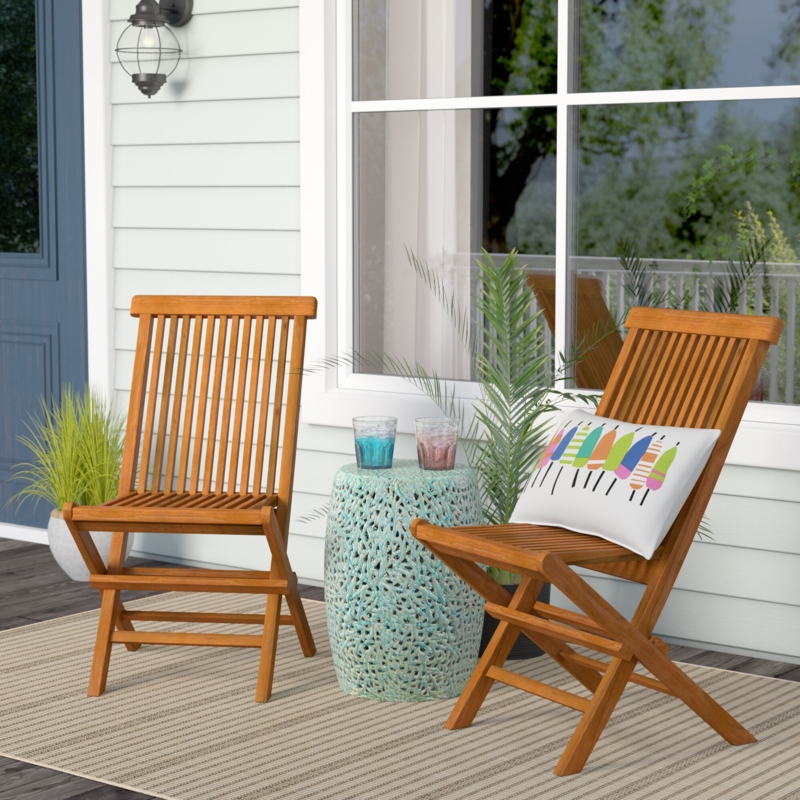 Pellerin Folding Teak Patio Dining Chair