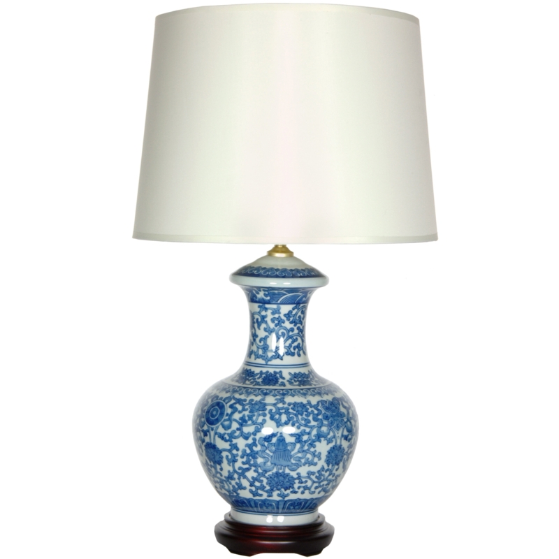 Porcelain Round Vase 24.5" Table Lamp