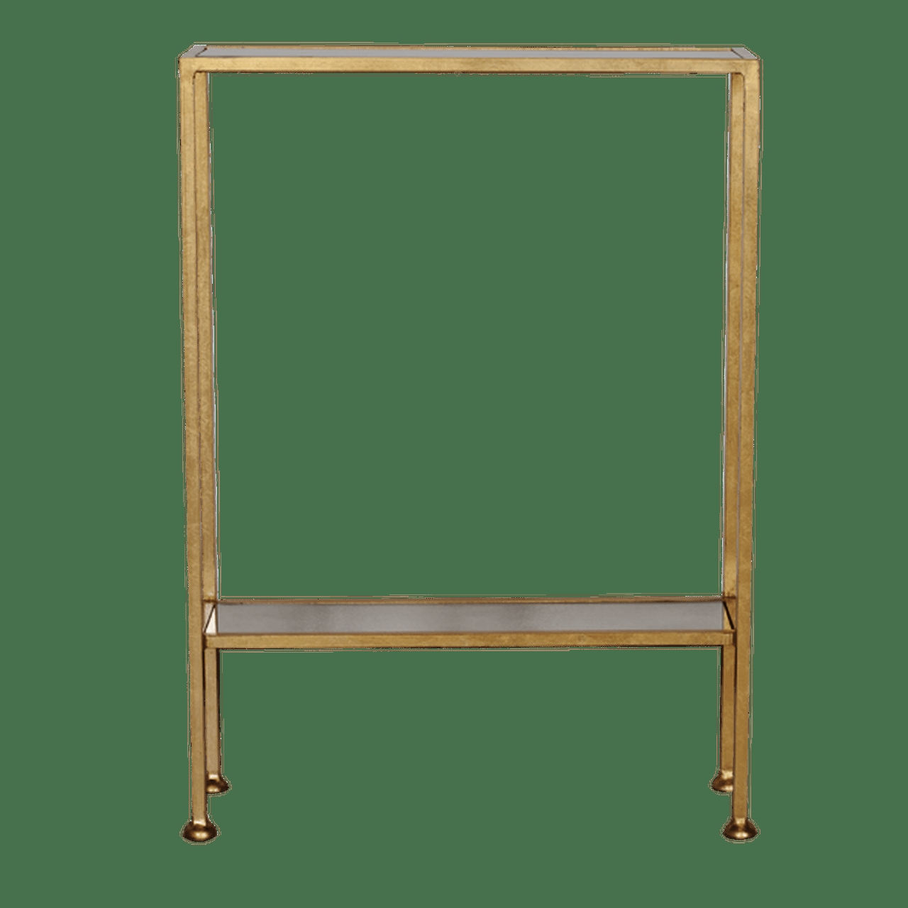 Porter Small Shelf with Mirror Leaf - Gold - 6"L x 20"W x 28"H