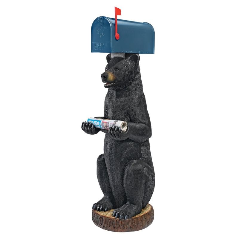 Postal Bear Mailbox Post Sleeve Statue