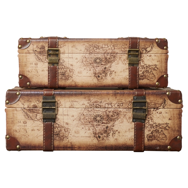 Prem 2 Piece Leather Vintage Trunk
