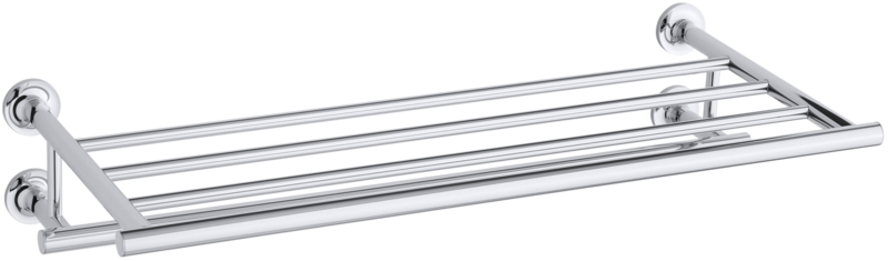Purist 24" Hotelier Metal Wall-Mount Bathroom Shelf, Towel Holder