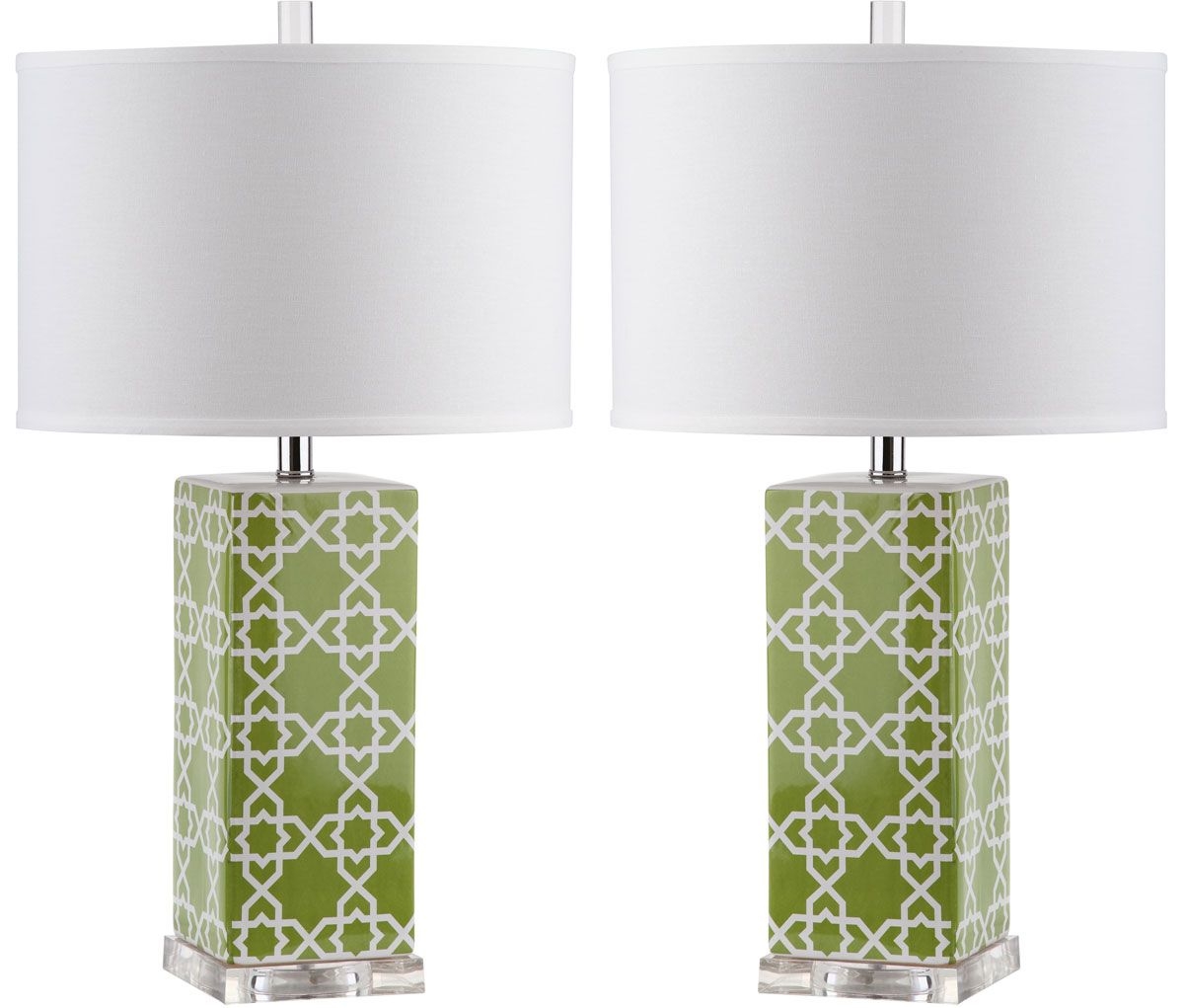Quatrefoil Green and Off-White 27 Inch Table Lamp Set of 2 by Safavieh will be yours for just $169.49 at 1StopBedrooms. Free Delivery Best Price Guarantee. Shop online or call us  866-456-8823!