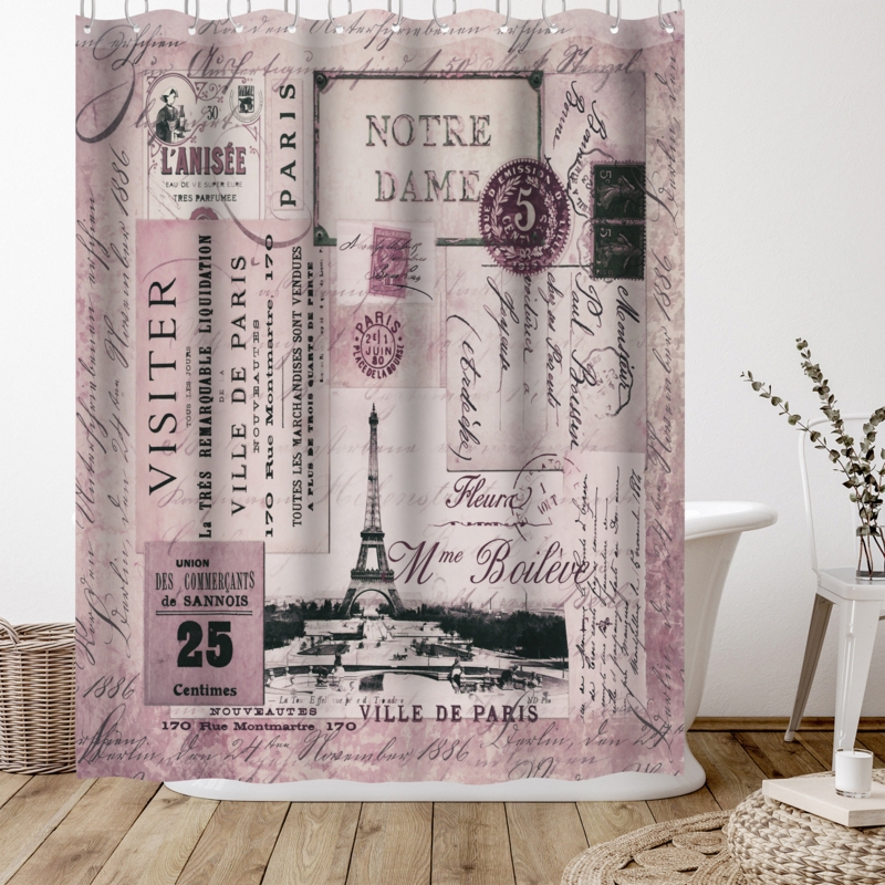 Quotes Shower Curtain Nostalgic Paris by LebensART