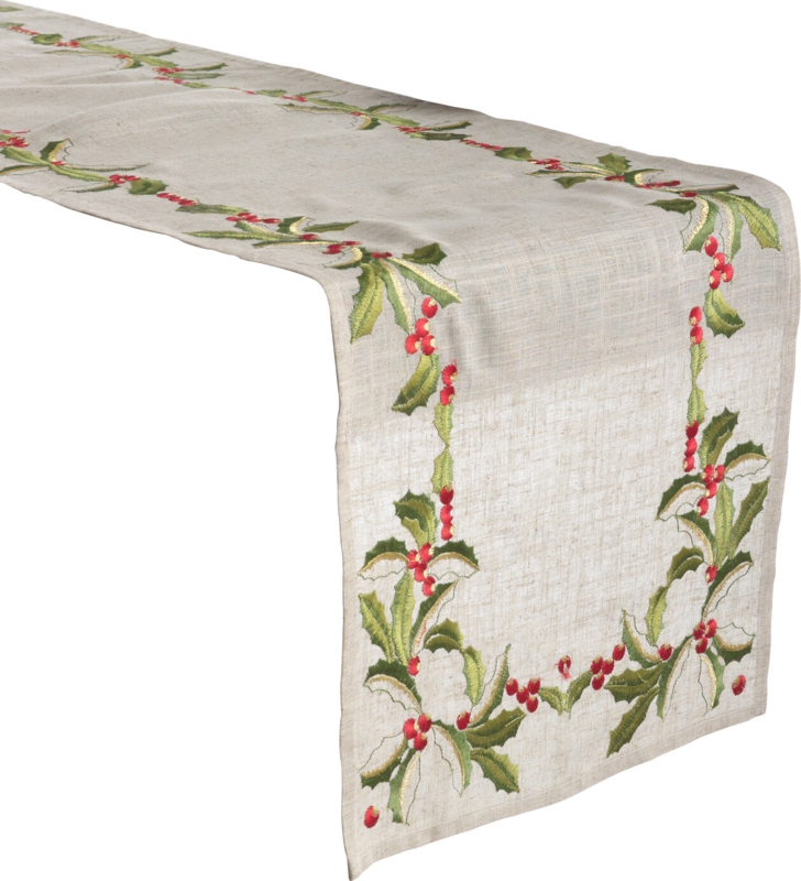 Railsback Rectangle Floral Christmas Table Runner