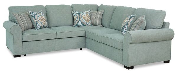 Randal 2-Piece Fabric Sectional with Left-Facing Sleeper Sofa - Seafoam
