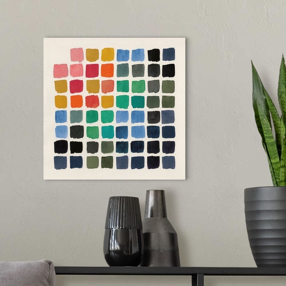 Retro Color Chart Large Canvas Print Wall Art