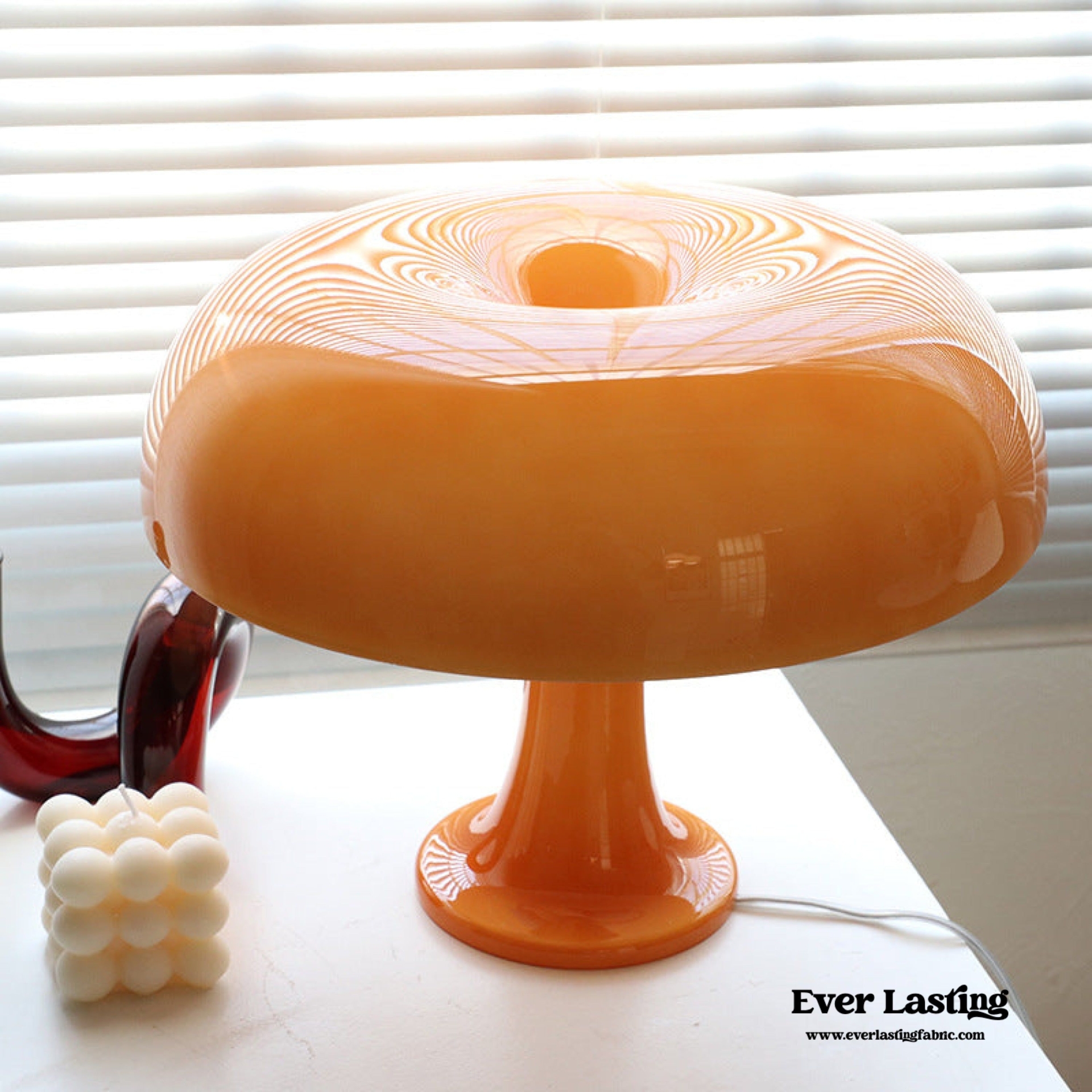 Retro Glass Mushroom Light / Orange - Orange