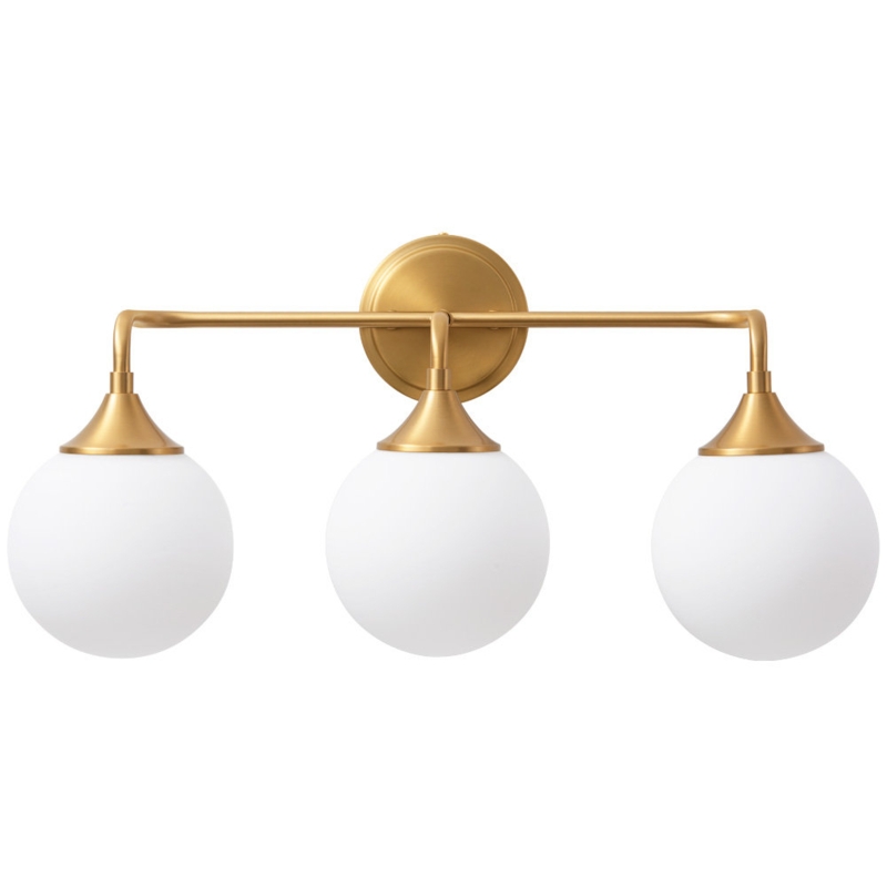 Rhelda 3 - Light Dimmable Bathroom Vanity Light with Milk Opal Glass Globe Shade