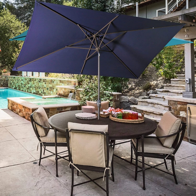 Richaraj 10' 0" x 6' 6" Rectangular Market Sunbrella Umbrella